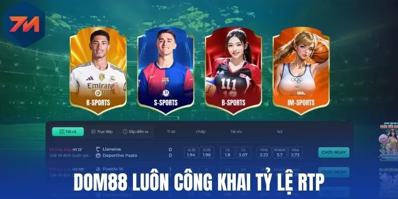 Top Nhà Cái Uy Tín Cá Độ Bóng Đá Dẫn Dầu Thị Trường Việt Nam 11 Dom88 luôn công khai tỷ lệ RTP