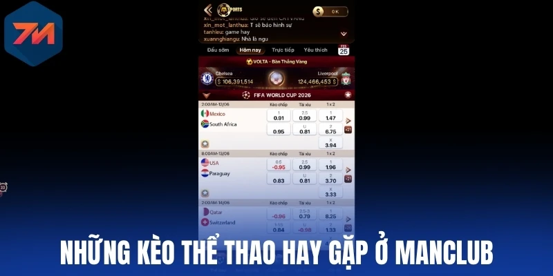Manclub - Cá Cược Với Odds Cạnh Tranh, Thắng Lớn Mỗi Trận 3 Những kèo thể thao hay gặp ở Manclub